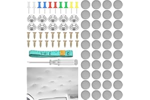 Pinsheng 60 Stück KFZ Reparatur Nieten Dachhimmel Reparaturknopf, Auto Dachhimmel Reparatur Set mit Stecknadeln Schraubendreher Maßband Auto Dach Nieten für Alle Autos
