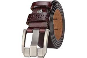 BISON DENIM Hommes Ceinture En Cuir Ceinture En Alliage Décontractée Ceintures ceinture en jean38 mm de large, avec boîte cadeau