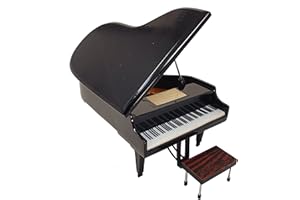 JM FOREST Miniatura Piano Acustico MLI MIN-0139 molto elegante a scala legno massello e realizzato a mano, con sgabello, Regalo Musical - Rockmusic Spagna
