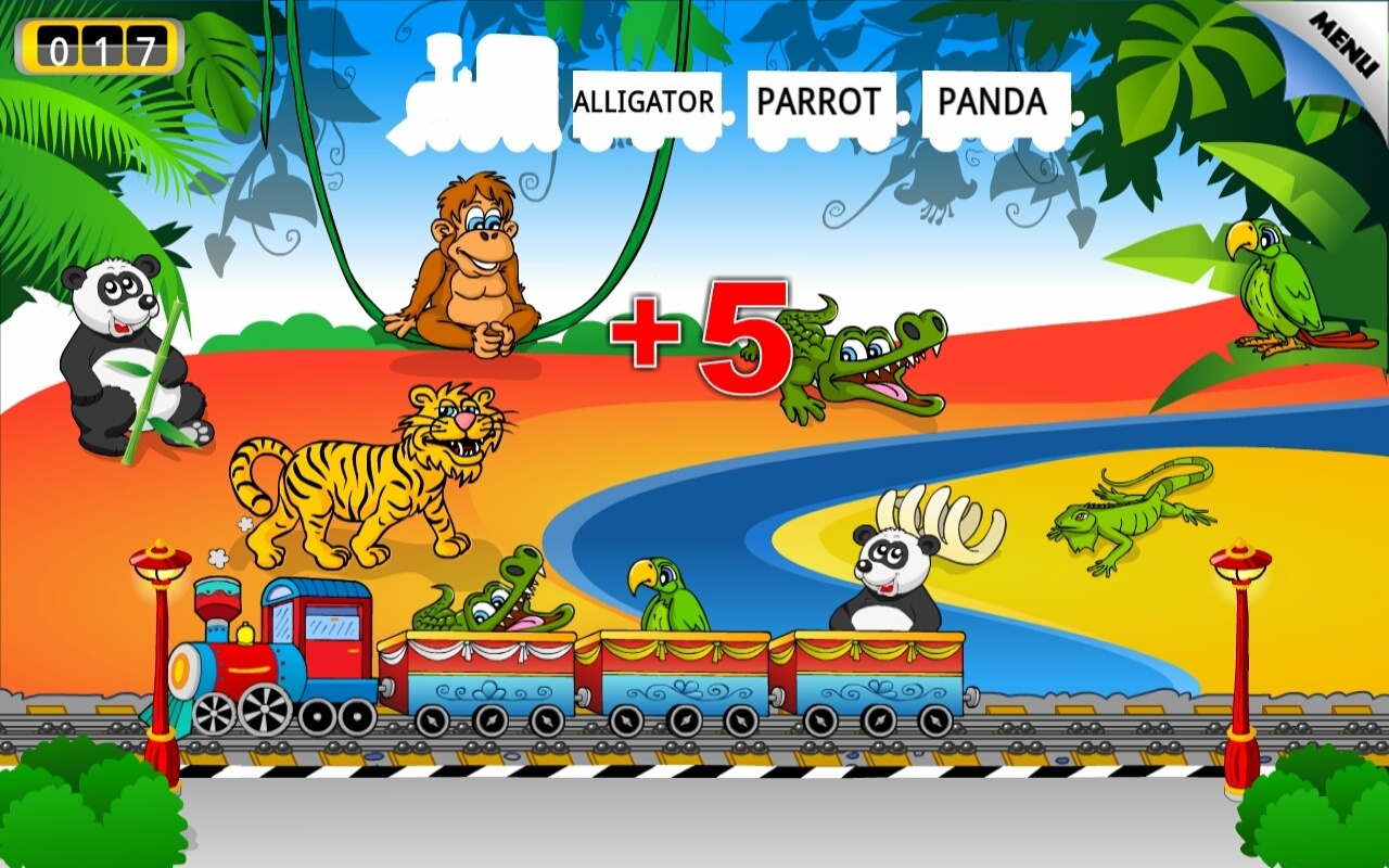 Kids Animal Train Preschool and Kindergarten Learning Matching and