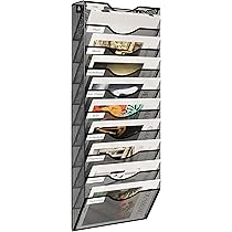 TQVAI Metall Zeitschriftenhalter Wand - 5 Fächer Organizer Mit Stiftehalter - A4 Dokumentenablage Für Büro & Homeoffice