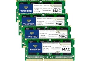 Timetec Kit de 32 GB (4 x 8 GB) Compatible con Apple DDR3 1333 MHz PC3-10600 CL9 para iMac (Mediados de 2010 de 27 Pulgadas, Mediados de 2011 de 21,5/27 Pulgadas) Módulo de Memoria SODIMM Mac RAM