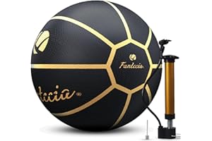 Fantecia Official Size 7 or Size 5 Rubber Basketball, Outdoor Indoor Street Basketball with Pump