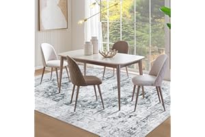 Homcomodar Washable Rugs for Living Room 160x230cm Distressed Area Rugs Soft Low-Pile Bedroom Carpets Boho Thin Floor Carpet Vintage Large Area Rug Carpets for Dining Room Nursary