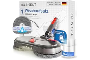 1ELEMENT Tête de Vadrouille Électrique avec Lampe pour Dyson V7/V8/V10/V11/V15 Aspirateur avec Réservoir d'eau 150ml – Balai Essuie et Aspire en Même Temps