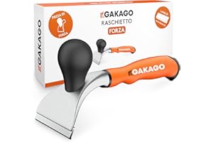 Gakago Raschietto - Lama di alta qualità da 65 mm in resistente carburo di tungsteno - Raschietto universale ergonomico e antiscivolo per legno, metallo, cemento o pietra