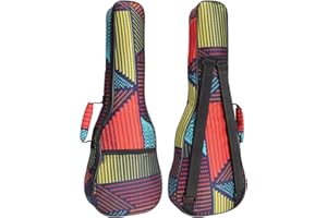 SHANNA Sac Coloré pour Ukulélé 23/24 Pouces, Housse pour Ukulélé Soprano Etui Ukulélé Rembourré pour Ukulélé avec Bretelles Réglables, Rembourrage épais et Fermeture à Glissière Améliorée Colorful Wave Point