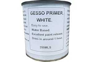 Fascinating Finishes Ltd 1 x 250ml White Gesso Primer For Canvas Wood Card For Oil/Acrylic Paints Jesso