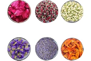 CoolCrafts 6 Beutel Getrocknete Blumen Knospen Blütenblätter für die Seifenherstellung Kerzenherstellung