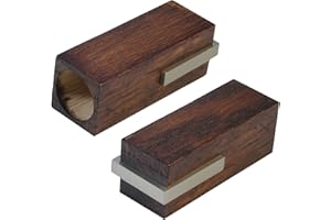 Liedeco Endkappe, Endstück Wood für Gardinenstange 20 mm ø Pur | vernickelt-nussbaum| 2 Stück