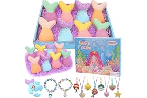 FUNCREVITY Badekugeln Kinder mit Überraschung im Inneren, 8 Stück Badezusatz Kinder, Badebomben für Kinder Geburtstag Weihnachten Ostern Valentinstag Badeperlen Geschenke (Nixen)