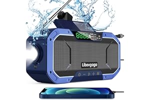 Libovgogo DF-580B Notfall-Radio Tragbares AM/UKW Solar-Kurbelradio mit Taschenlampe LED-Leselampe Solar-Panel 5000mAh Powerbank Outdoor Camping Dynamo-Radio