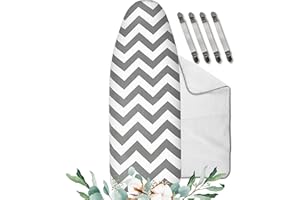 RIIJK Cotton Ironing Board Cover for Tensioning with Special Pad for Easy Ironing - Universal Fit
