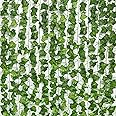 JPSOR 24pcs (157 Feet) Artificial Greenery Fake Ivy Leaves Garland Hanging for Wedding Party Garden Wall Decoration