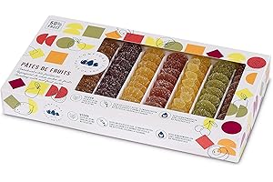DORIMED Pâtes de fruits en petits demi Fruits 1 Kg, saveurs (Fraise, cerise, Cassis, Prune, Mandarine, Citron, Poire, Ananas)