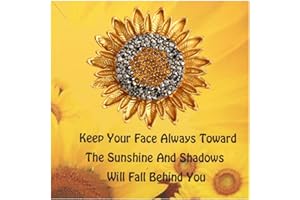 FEELMEM Keep Your Face Always Towards The Sunshine Sunflower Brooch Pin Encouragement Gift Long Distance Friendship Jewelry