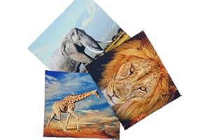GOOPTICIANS Go Optical Microfiber Glasses Spectacle Phone Lens Screen Cleaning Cloths African Savanna Theme X 3 Microfibre (3pc Mixed Pack)