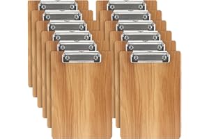 SOYIRI A5 Porte-Blocs en Bois,12 Pièces Porte Bloc Planchettes à Pince Avec Clip et Trou de Suspension, Porte-Formulaires