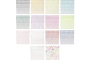 Naler 2310 Gemas Brillantes Autoadhesivas Diamantes de Colores para Cara Uñas 14 hojas Pegatinas para Manualidades Purpurina Decorativa de Maquillaje (3-4-5-6 mm)