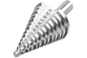 Pinava® HSS Stufenbohrer [10mm Schaft] - Passt in jedes Bohrfutter - Kegelbohrer Ø 5-35mm - Schälbohrer ideal für Metall, Holz, Kunststoffe - 13 Stufen Konusbohrer