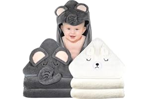 DMKOHI Peleryna kąpielowa dla niemowląt, zestaw 2 ręczników kąpielowych z kapturem dla niemowląt - 80 x 80 cm Ręcznik dla niemowląt - Super chłonny - Ręczniki kąpielowe dla niemowląt - Ręczniki kąpielowe dla