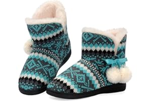 GURGER Dziecięce wysokie kapcie dziewczęce, chłopcy, pluszowe, z podszewką, B4 Blau, 34/35 EU