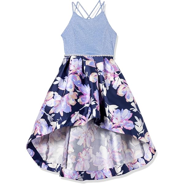 Bonnie Jean Girls 2T-16 Sparkle Knit Floral Mikado