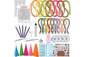 Woohome 33 PCS Paper Quilling Strips Set with 17 PCS Quilling Tools, 16 Color 1600 Strips Quilling Paper with Quilling Pen, Paper Art Quilling for Crafts, Home Decoration