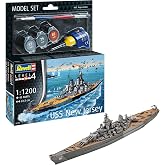 Model Set Battleship USS New Jersey-Revell model kit with basic accessories