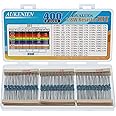 AUKENIEN 1/8W Resistenze Elettriche 40 Valori 400 Pezzi Film Metallico Kit Resistori 0 a 10 M Ohm Elettriche Resistor Set Con