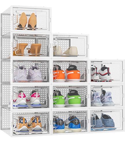 MYHMCT Boîtes à Chaussures Transparentes Empilables - Rangement Chaussures 33.3x25x18.3 Cm