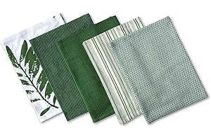 Exklusiv Heimtextil, set da 5 strofinacci da cucina, per stoviglie verde