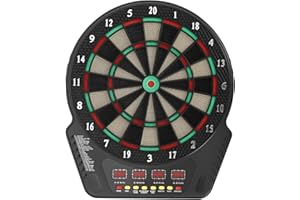 Donened - Bersaglio elettronico con 6 frecce e 24 bersaglio, bersaglio con fino a 16 giocatori, indicatori LED, bersaglio elettronico per feste e serate di gioco