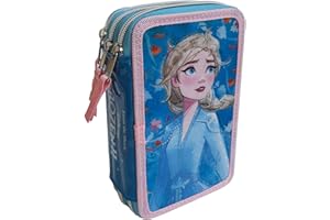 CARTOON GROUP Astuccio Scuola 3D Frozen Disney Elsa MULTISCOMPARTO 3 Zip PASTELLI Fila PENNARELLI Giotto - FZN0632