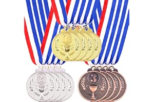Swpeet Award Metal Kids Vinnare Medaljer, Guld Silver och Brons Medaljer med Trophy Mönster 1 2 3 Priser för Sport, Tävlingar, Fest