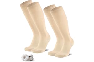 Niofind Skarpetki Uciskowe Damskie i Męskie 65% Bawełny 20–30 mmHg Pończochy Uciskowe Medyczne Skarpety Uciskowe 2 Pary Podkolanówki Podróż Sport