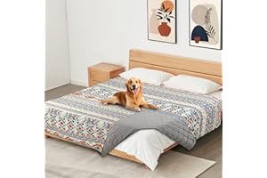YOSEPATI Coperta per cani impermeabile al 100% su due lati, coperta per animali da letto per cani bohémien, protezione per mobili del divano per i bambini, gatto, cucciolo, lavabile e reversibile