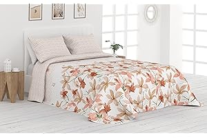 Victorio & Lucchino Colcha Bouti Reversible Cosida - Modelo Mayca (Salmón, 90 cm)