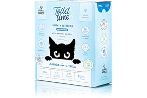 Animal House Toilet Time - Arena de bentonita Blanca para Gatos, antiestática y Segura, Ultra Absorbente, aglutinante, retiene los olores, 5,1 kg (Blanca, 6 L)