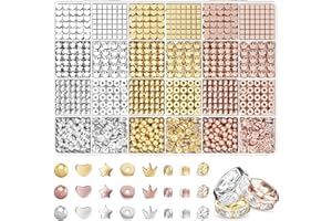 ARTDOT 1740 Pièces Perles pour Bracelet, 3 Couleurs Fabrication De Bracelets Perles Intercalaires, Perles pour Bijoux Noël Cadeaux Filles Bracelets Artisanat Cadeaux