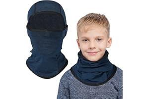 AYPOW Pasamontañas Térmico Niños 2-8 Años, Invierno Multifunción Prueba de Viento Forro Polar Cálido Máscara de Esquí de Ciclismo Sombreros Gorro con Calentador de Cuello, Mascarilla para Niños Niñas