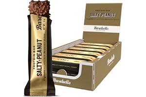 Barebells Salty Peanut Protein Bar, High Protein and Low Carb Bar, 12 x 55g (1,94 oz) Low Sugar Snack Protein Bar with 20g protein