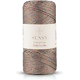 Multi Sparkle Simli &Ccedil;ok Renkli İp 100 Gr Polyester Makrome İpi 1,5 Mm - 150 M (Vizon)