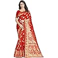 C J Enterprise Women's Pure Soft Kanjivaram Silk Saree Banarasi Design Style With Blouse Piece for Wedding (Pari9016-51)