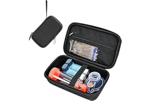 ProCase Twarde etui na inhalator na astmę, przenośna torba podróżna na inhalator dla dorosłych i dzieci - czarny