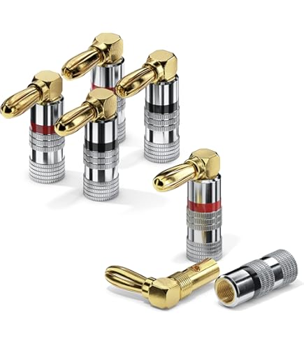 10 Spine Banana Angolate 90° Oro 24K - Connettori Audio Per Altoparlanti E Amplificatori - Foto 2
