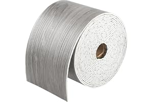 ANMOO Self-Adhesive Skirting Border Cover, 5M Peel and Stick Flexible Wall Trim Molding, for Countertops Tile Waistline Trims Wallpaper Caulk Strip (Grey Wood, 10CM)