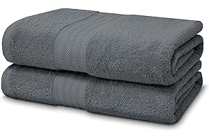 Victorio & Lucchino Juego de Toallas 100% Algodón - 2 Toallas Baño Grande 100x150cm - Color Gris Oscuro