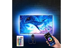 Mexllex Led TV 5M Taśma Led 5050 RGB SMD Wielokolorowe podświetlenie TV z pilotem do aplikacji 75"-85" HDTV, zasilana przez USB