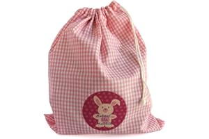 ETIKIDS Bolsa rosa de tela merienda reutilizable con estampado infantil lavable y plegable. Ideal para alimentos comida almuerzo colegio niños. Porta-almuerzo ecológico para bocadillos, fruta, galletas